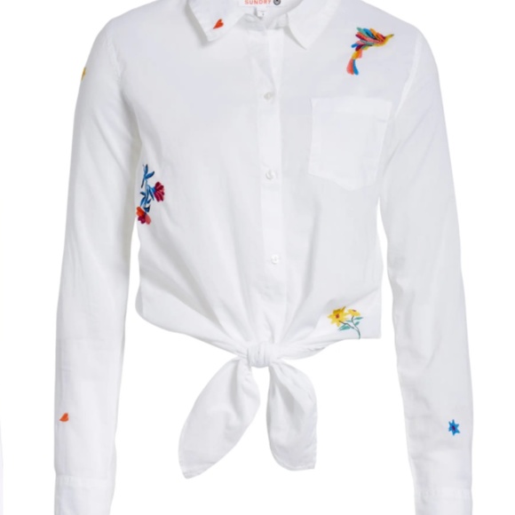 Sundry Tie Front Shirt - Picture 5 of 5